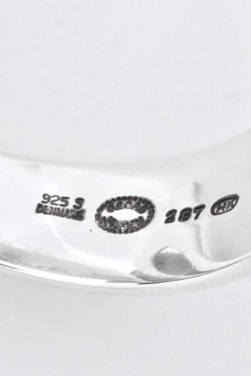 Vintage Georg Jensen Solid Silver Whiplash Cuff - Design 287 Henning Koppel