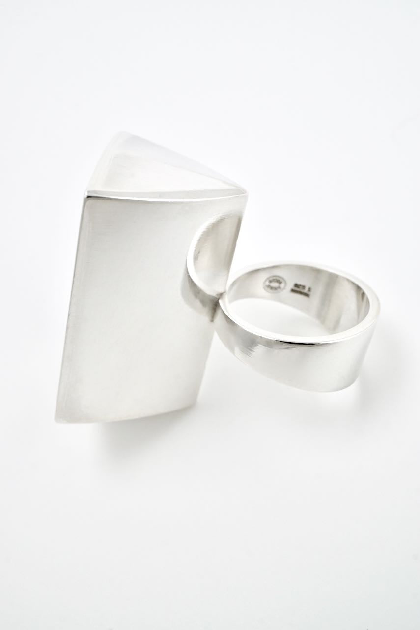 Vintage Georg Jensen Sterling Silver Block Ring - Design 158 Astrid Fog