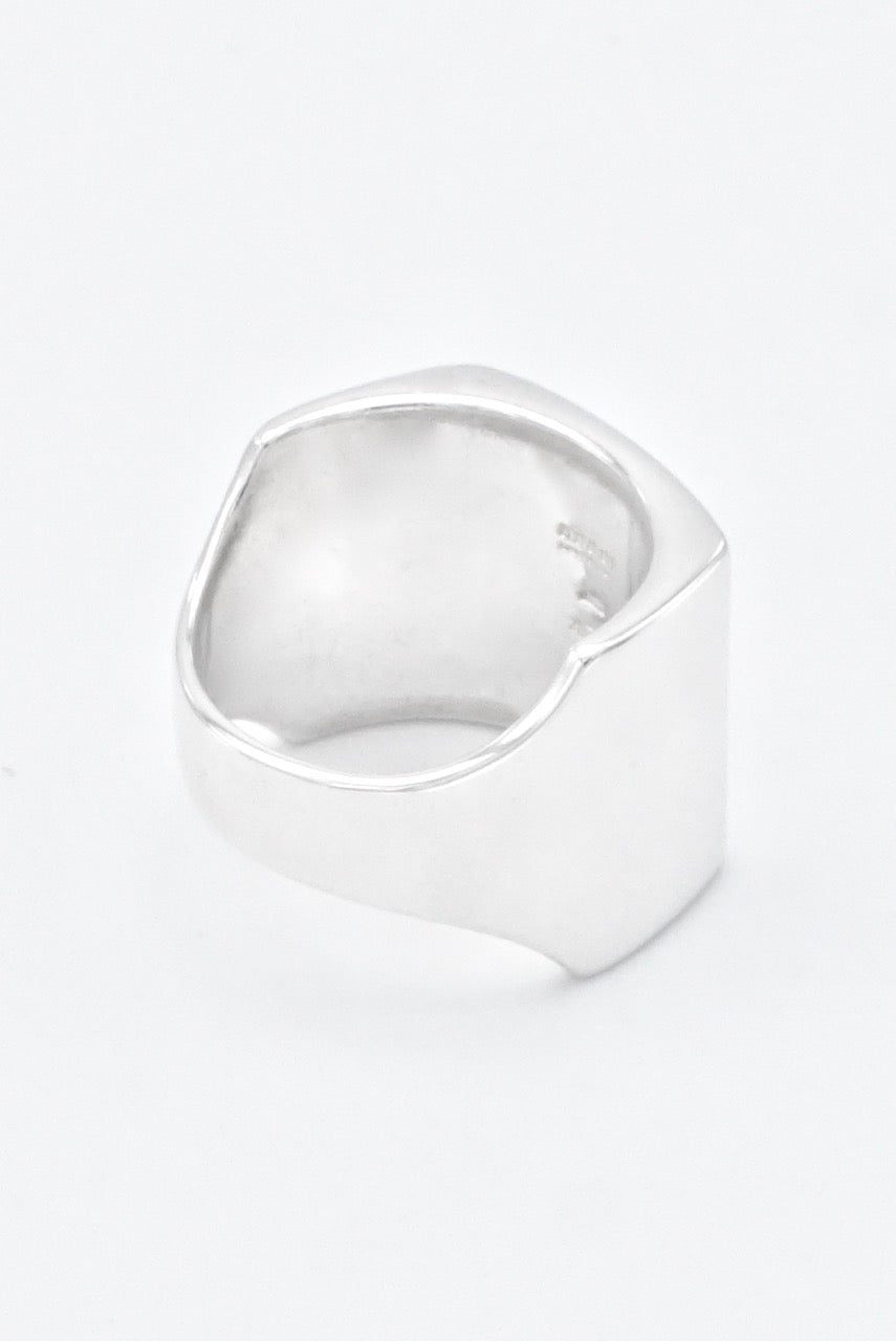 Vintage Gucci Sterling Silver Modernist Square Signet Ring