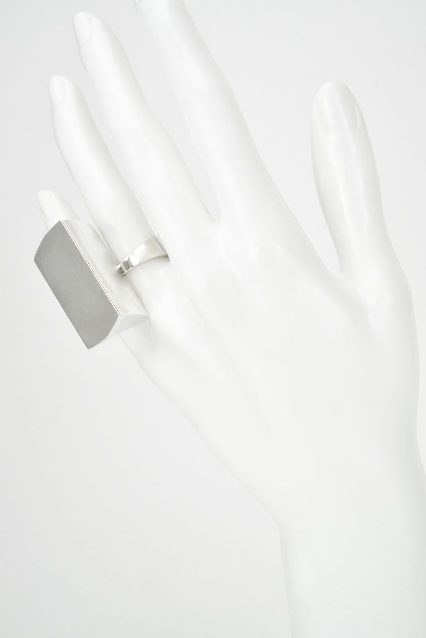 Vintage Georg Jensen Sterling Silver Block Ring - Design 158 Astrid Fog