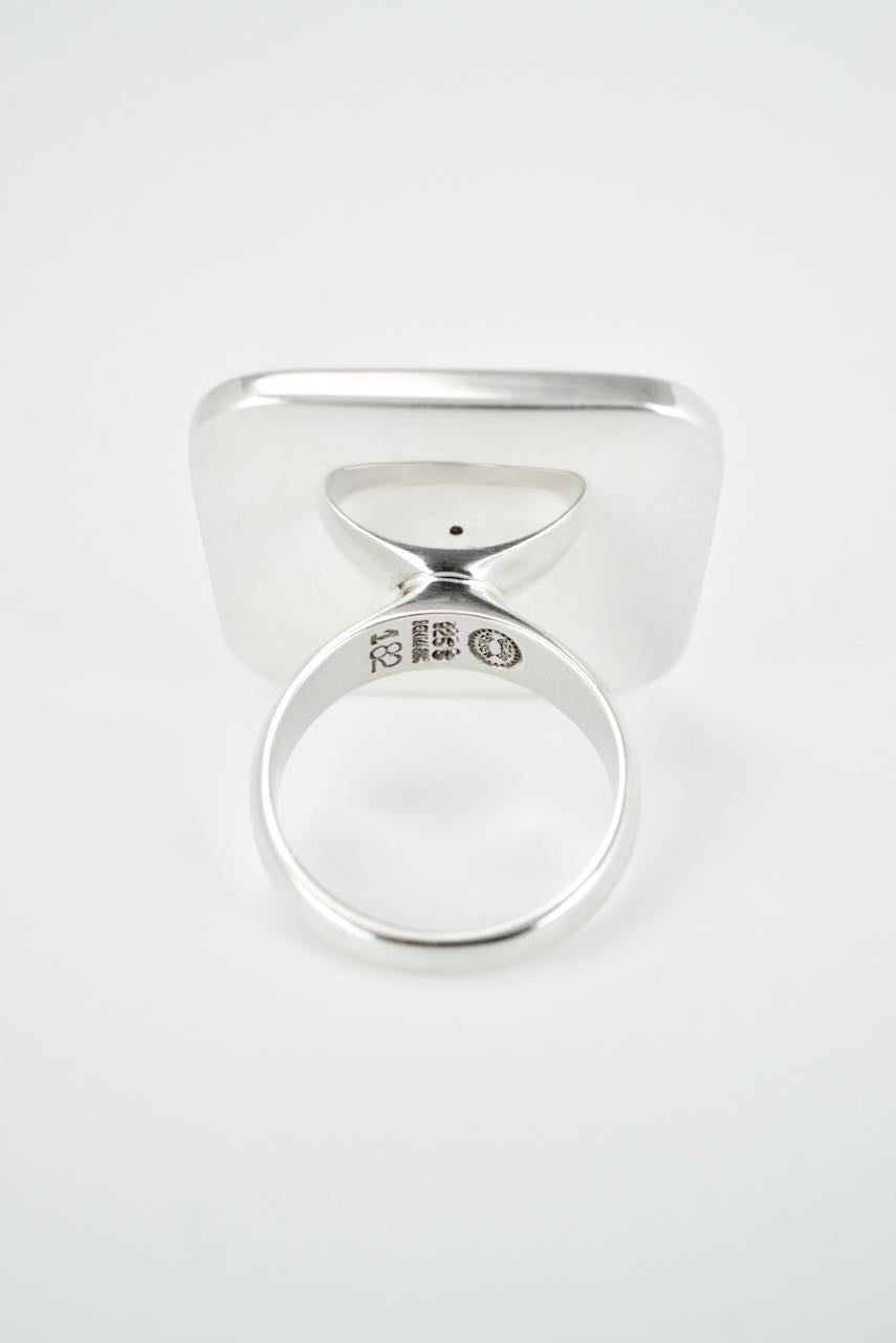 Georg Jensen Sterling Silver Square Ring - Design 182 Astrid Fog
