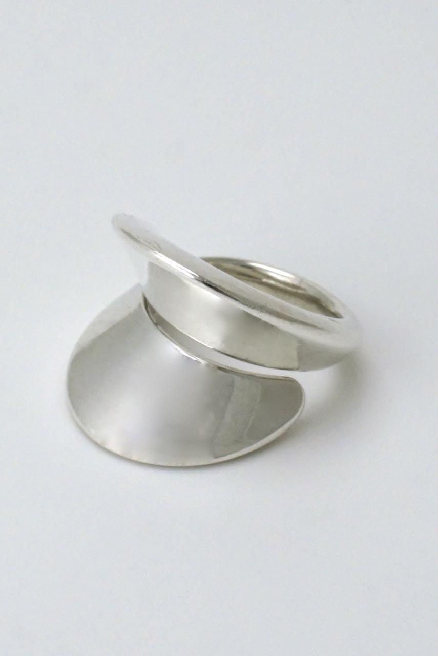 Georg Jensen silver double curve wrap ring - design 93 Nanna Ditzel