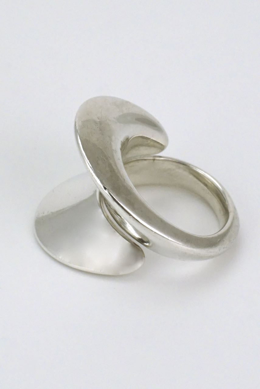 Georg Jensen silver double curve wrap ring - design 93 Nanna Ditzel