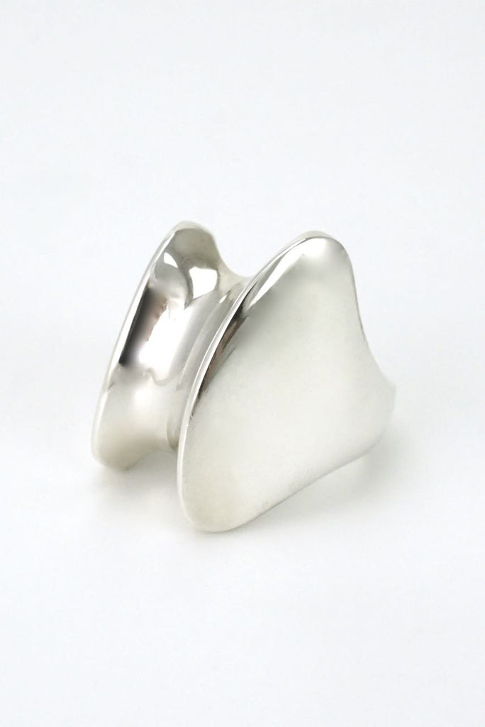 Georg Jensen silver double ridge ring 1970s - design 140 Henning Koppel