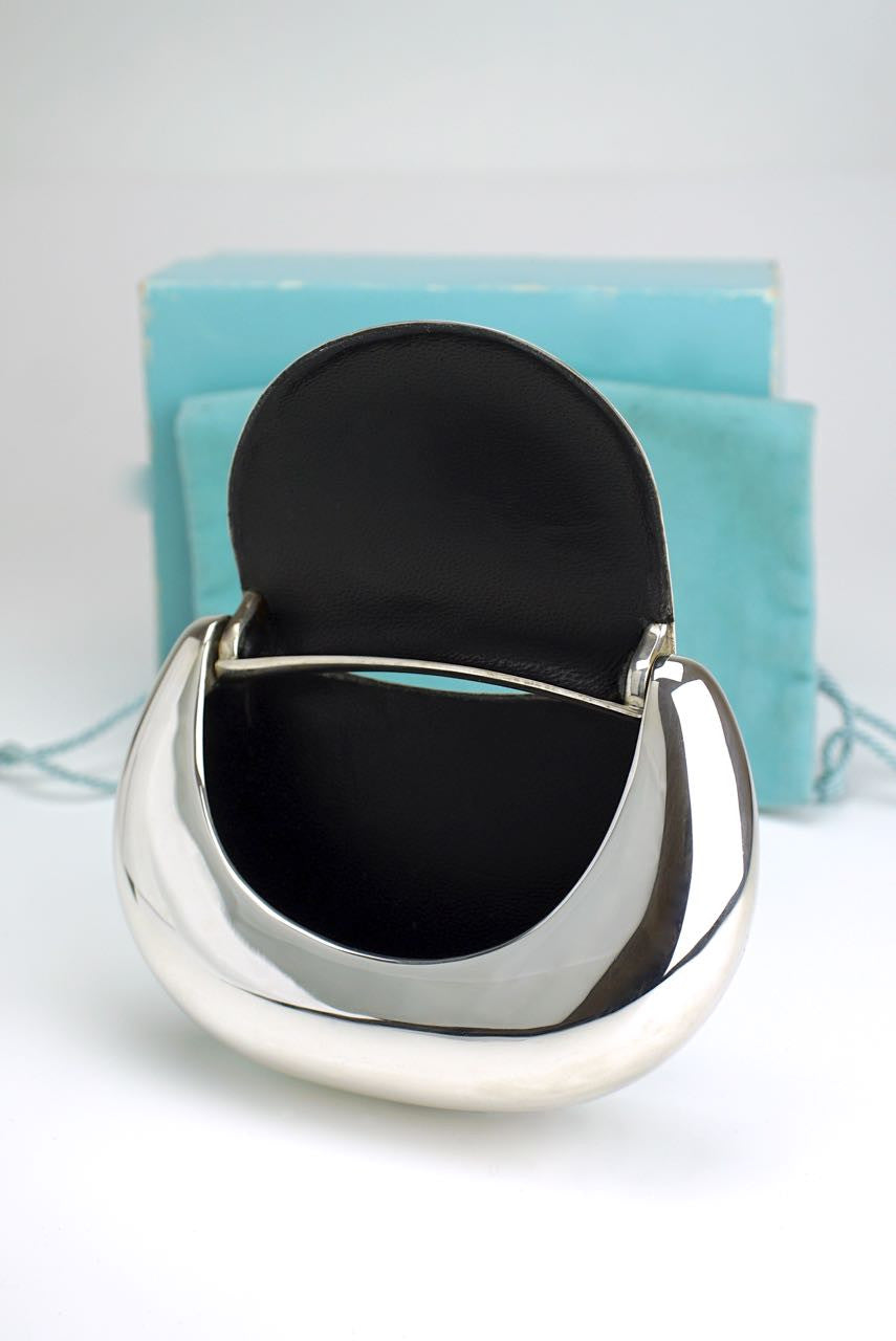 Elsa Peretti for Tiffany silver saddle bag clutch