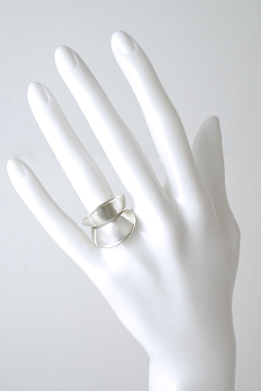 Georg Jensen silver double curve wrap ring - design 93 Nanna Ditzel