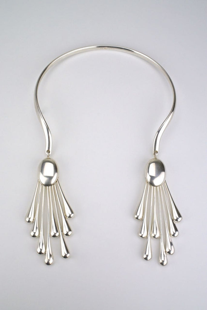 Georg Jensen Archive Collection silver double drop necklace