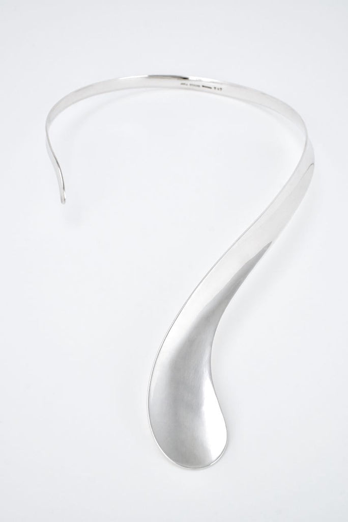 Vintage Danish Modernist Sterling Silver Wrap Neck Ring Necklace 1970s