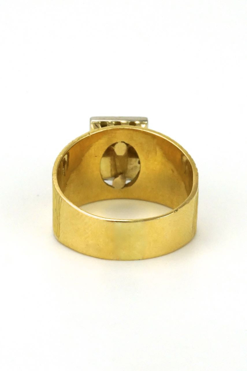 Vintage 18k Yellow Gold Ruby and Diamond Ring - 1960s