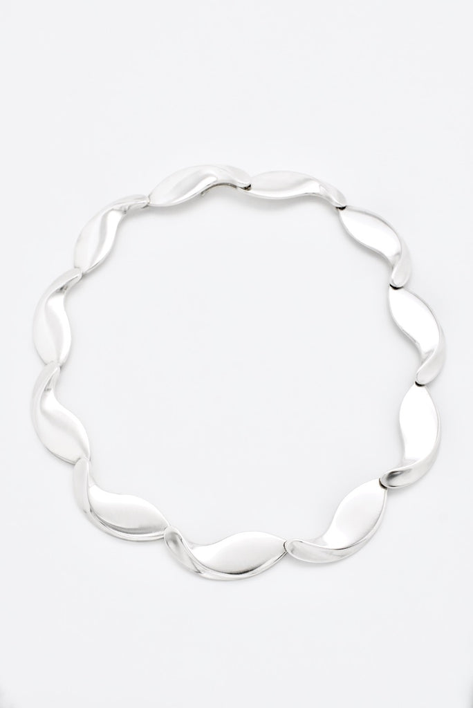 Vintage Georg Jensen Sterling Silver Leaf Necklace - Hans Hansen