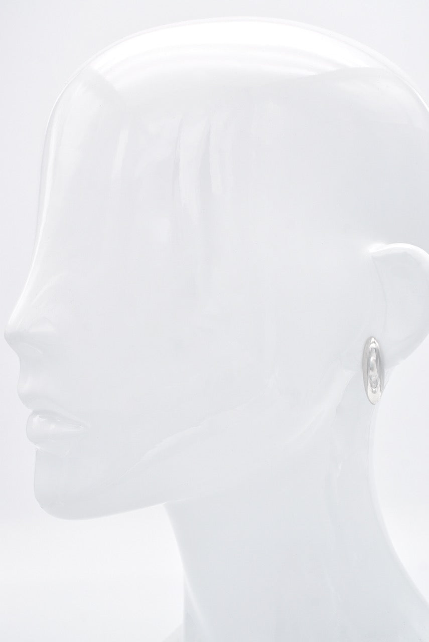 Vintage Gucci Sterling Silver Oval Earrings 1990s
