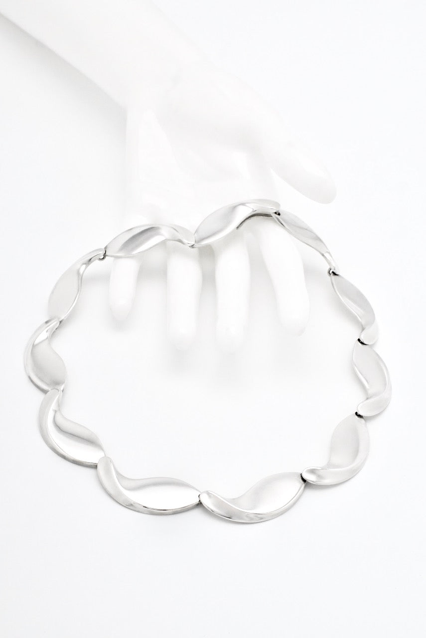 Vintage Georg Jensen Sterling Silver Leaf Necklace - Hans Hansen