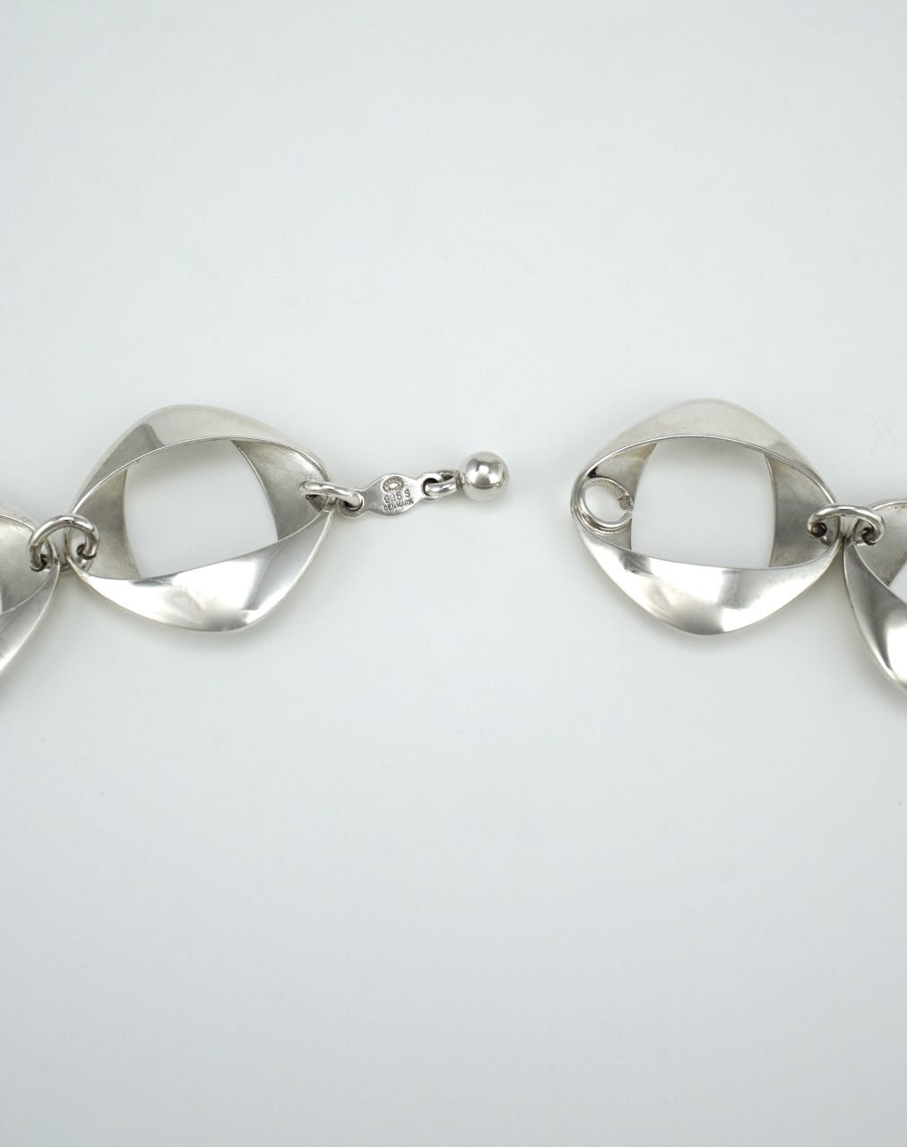 Georg Jensen sterling silver folded square necklace - design 190 Henning Koppel