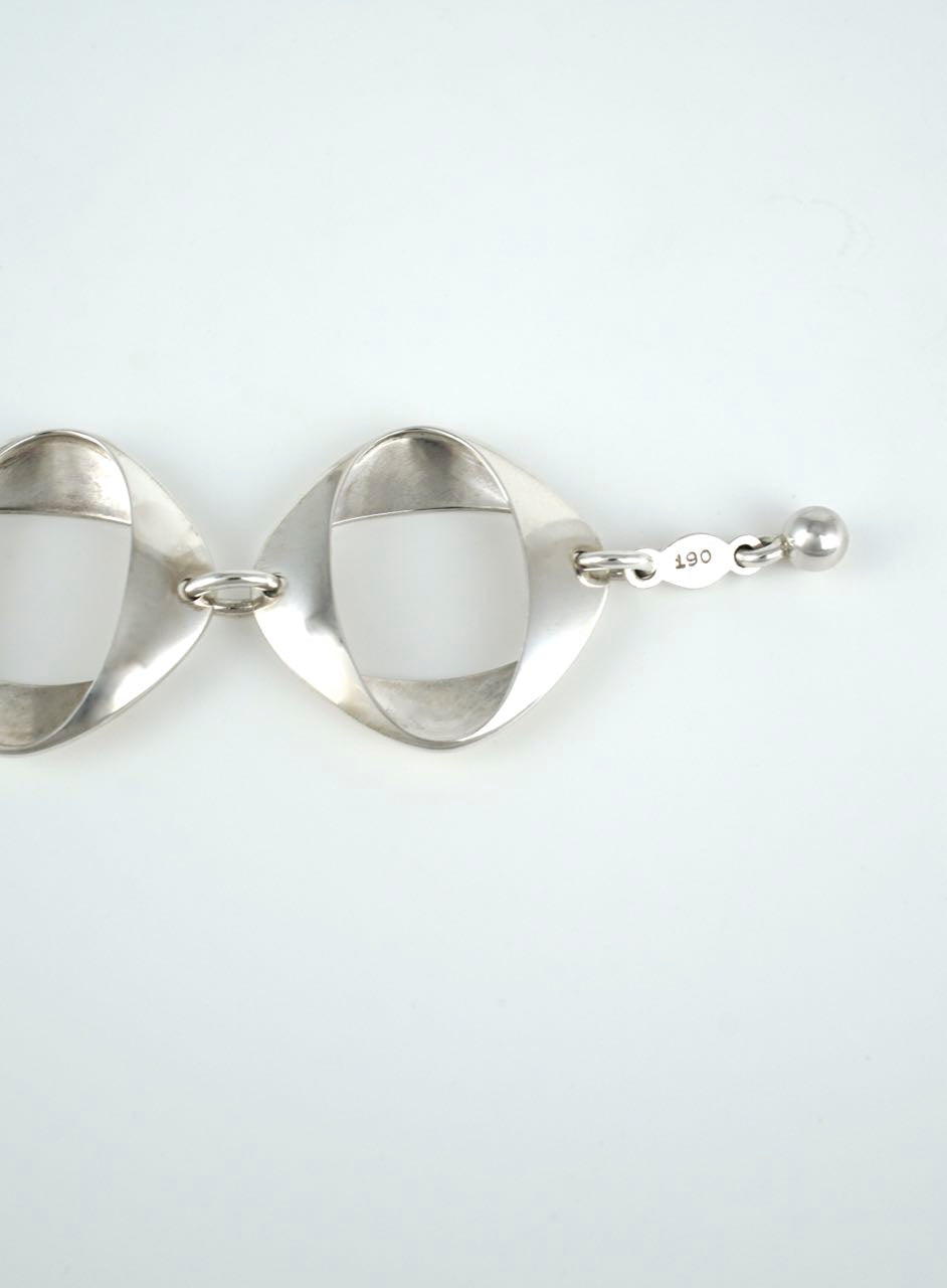 Georg Jensen sterling silver folded square necklace - design 190 Henning Koppel