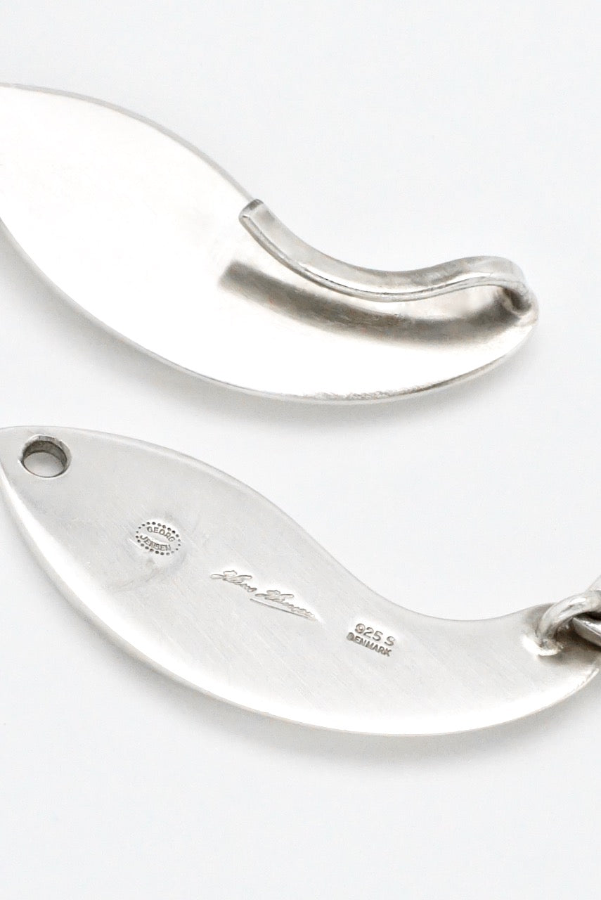 Vintage Georg Jensen Sterling Silver Leaf Necklace - Hans Hansen