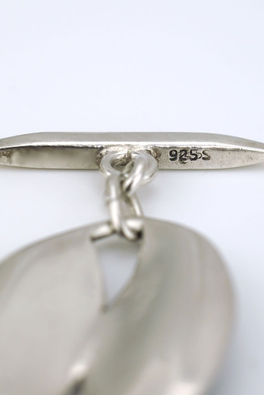 Vintage Danish Silver and Black Enamel Leaf Bracelet