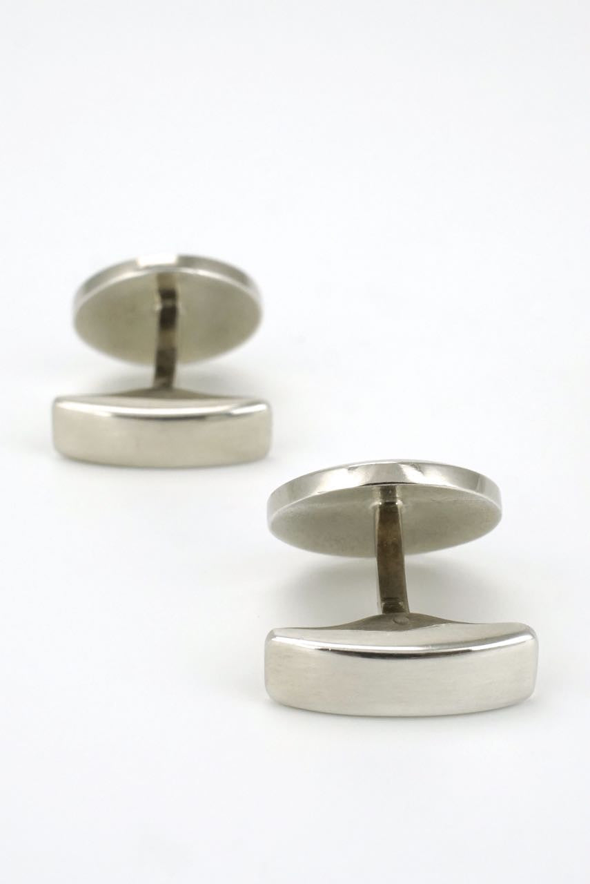 Vintage Italian silver and blue enamel cufflinks - 1990s