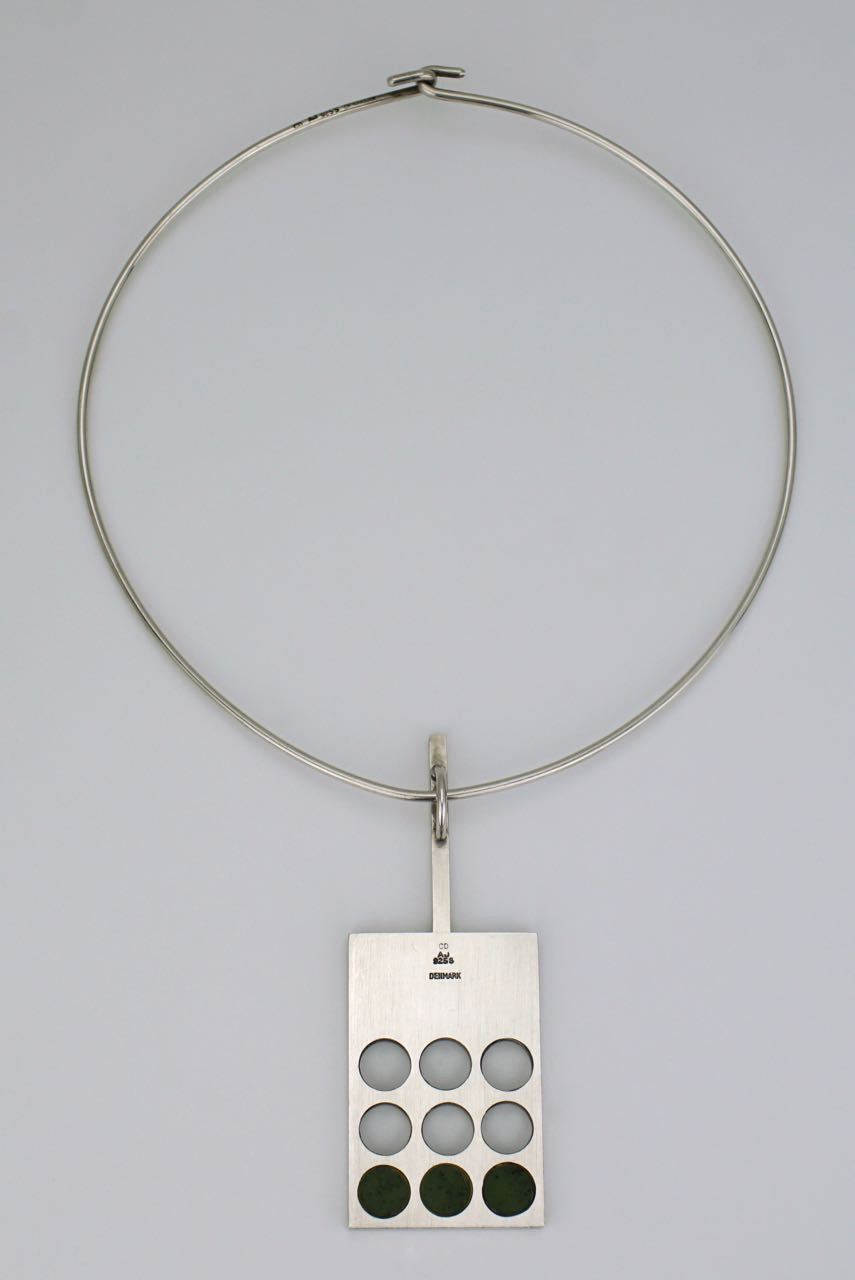 Arne Johansen silver and nephrite neckring