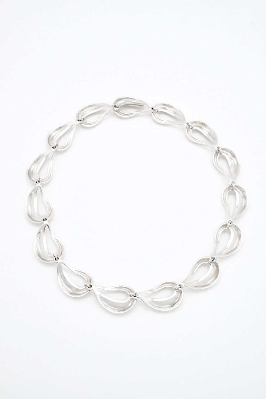 Vintage Georg Jensen Sterling Silver Open Drop Link Necklace - Hans Hansen
