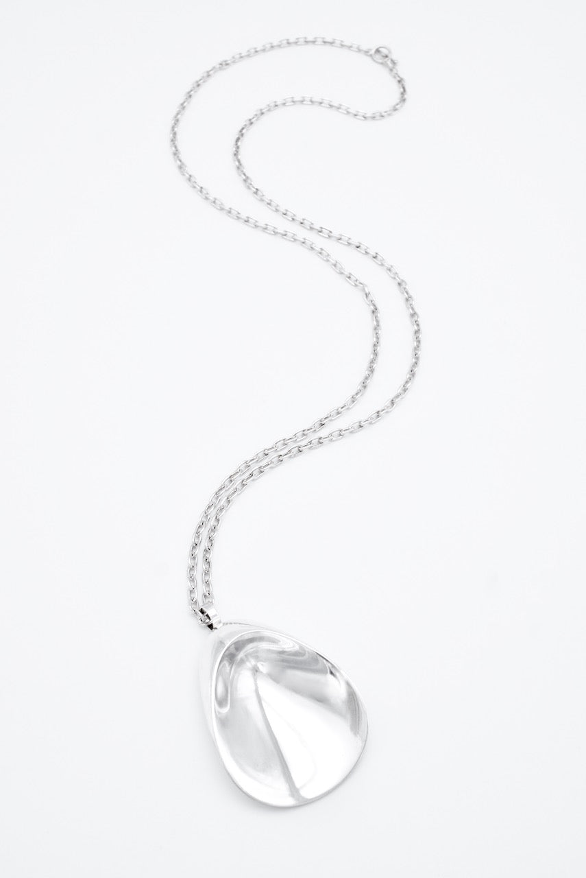 Vintage Georg Jensen Silver Shell Pendant Necklace - Design 328 Nanna and Jorgen Ditzel