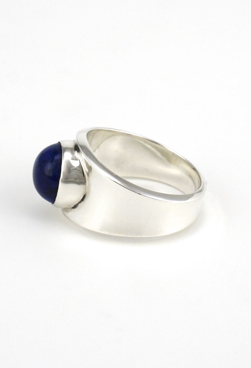 Vintage Georg Jensen silver and lapis ring - design 124