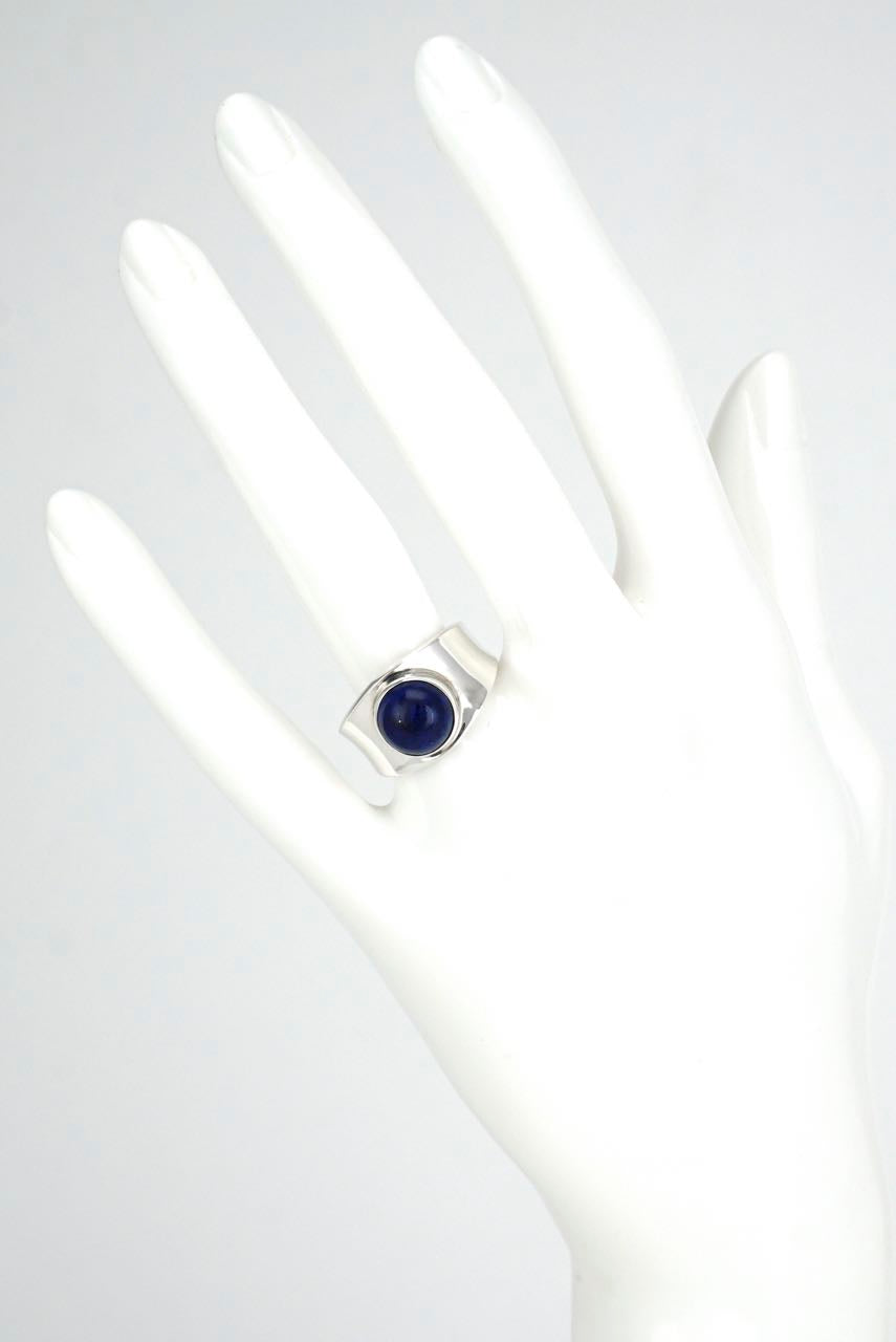 Vintage Georg Jensen silver and lapis ring - design 124
