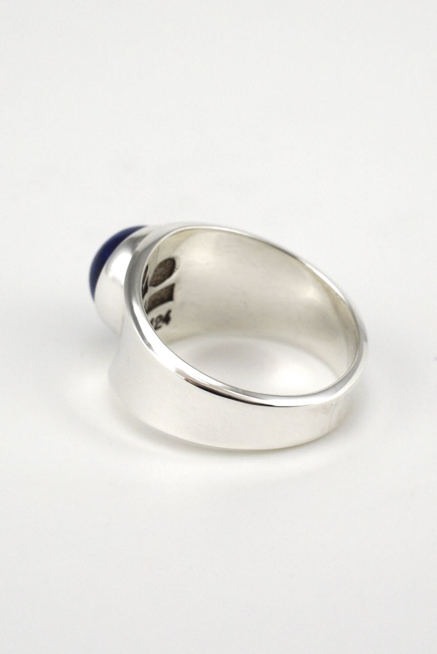 Vintage Georg Jensen silver and lapis ring - design 124