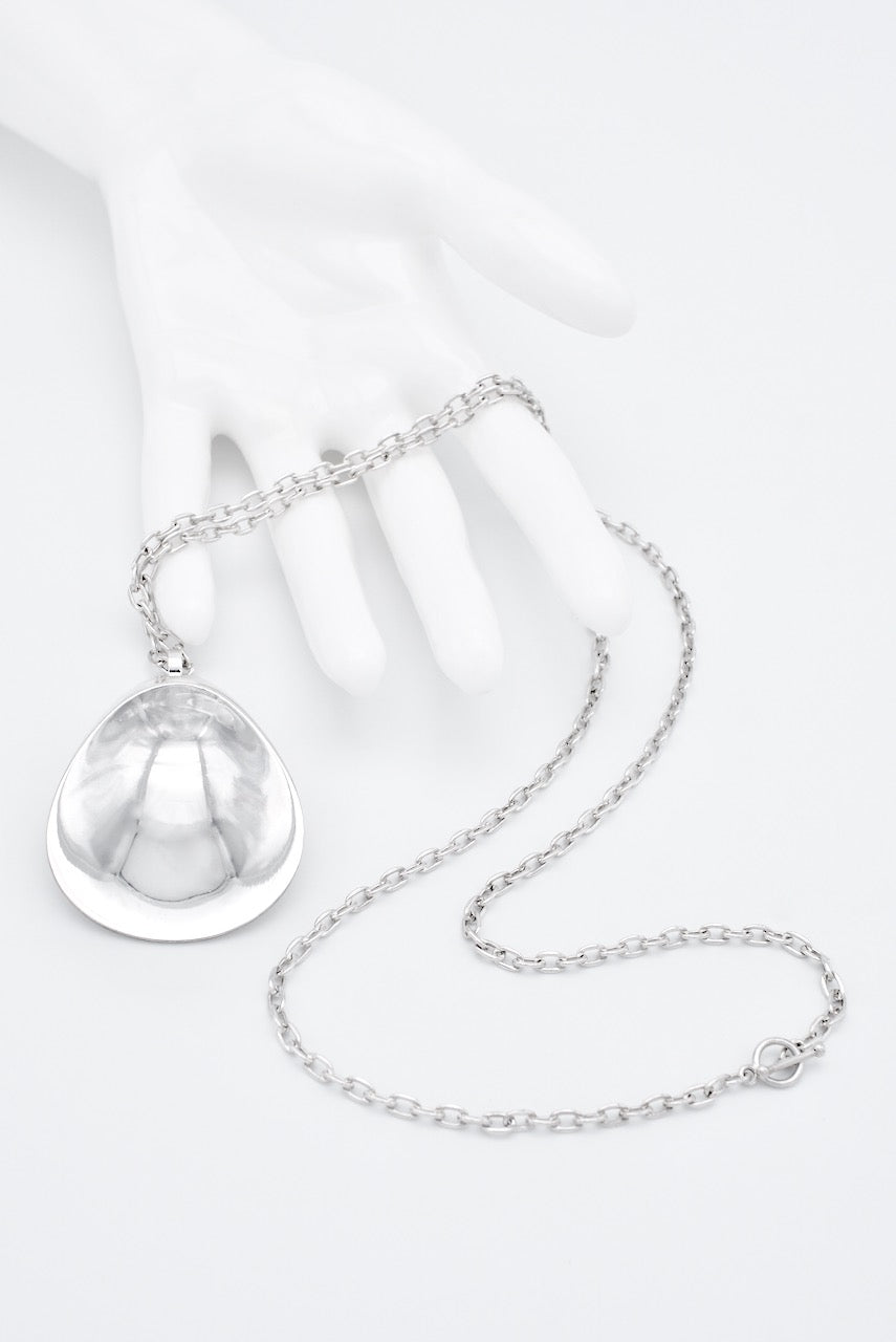 Vintage Georg Jensen Silver Shell Pendant Necklace - Design 328 Nanna and Jorgen Ditzel