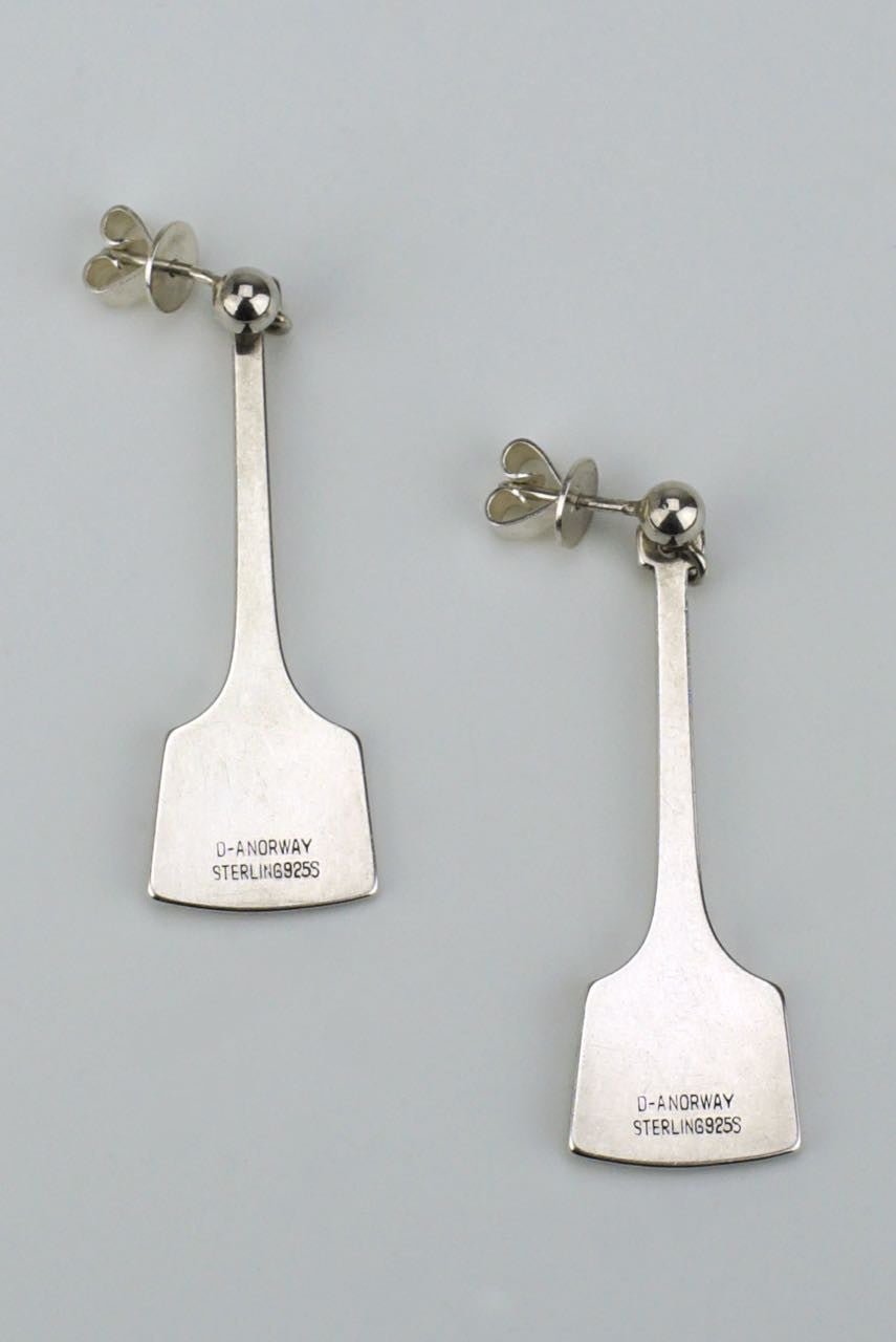 David Andersen silver hammer shape drop earrings