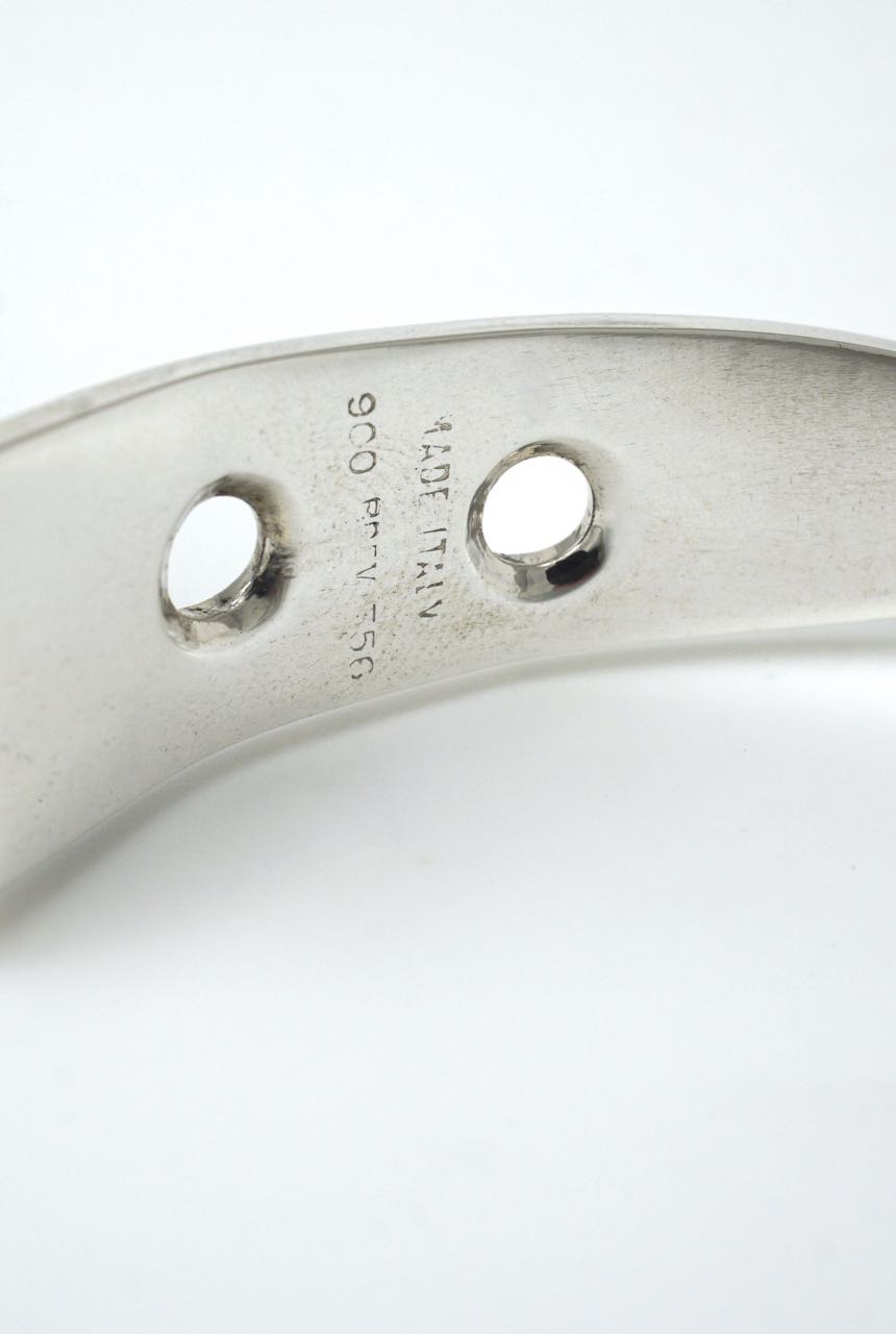 Italian solid silver and blue enamel belt bracelet 1960s