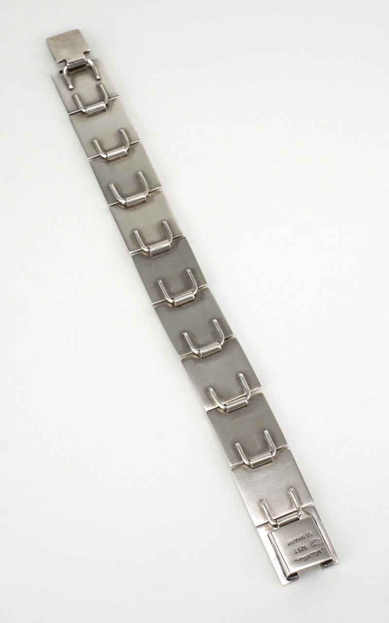 Vintage Georg Jensen Sterling Silver Square Link Bracelet - Hans Hansen
