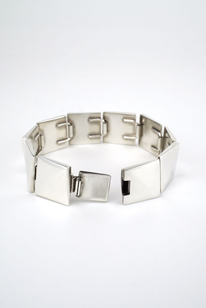 Vintage Georg Jensen Sterling Silver Square Link Bracelet - Hans Hansen