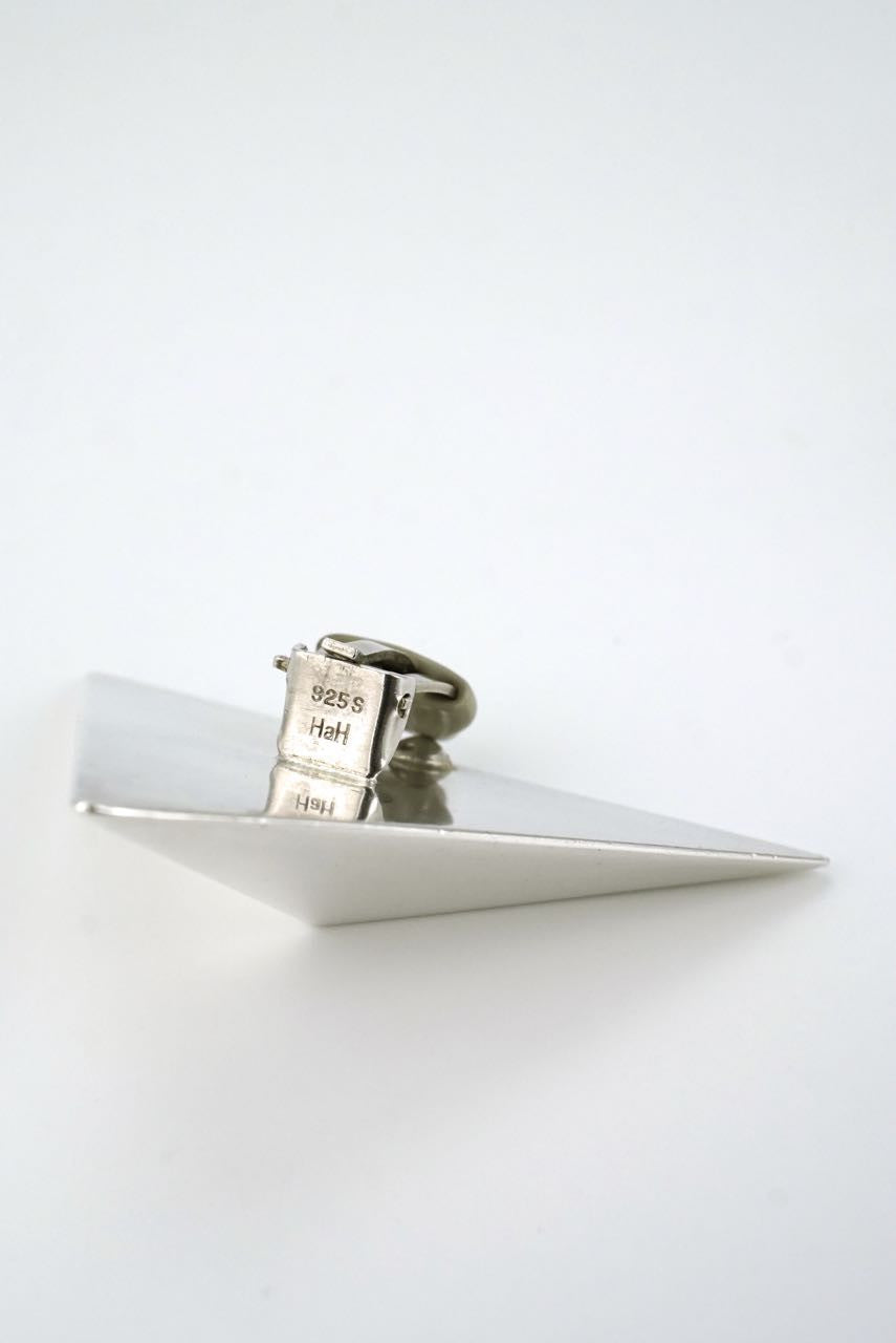 Vintage Hans Hansen Large Silver Triangular Clip Earrings 1980s