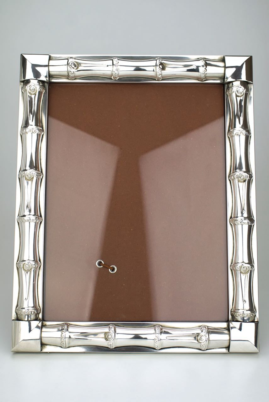 Vintage 1960s Gucci Sterling Silver Bamboo Motif Photo Frame