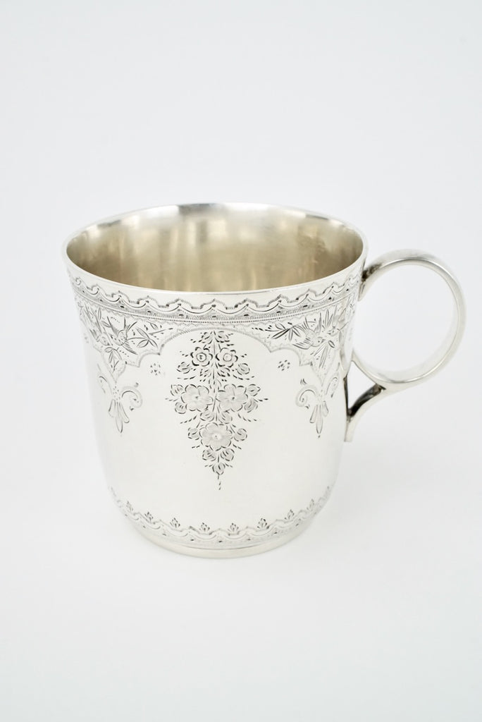 Antique Sterling Silver Christening Mug Cup 1889 England
