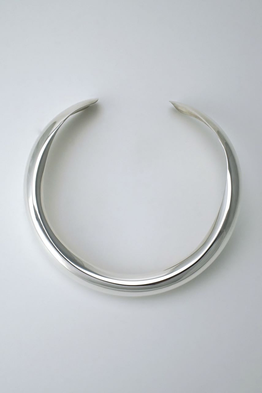 Hermès silver tubular collar necklace