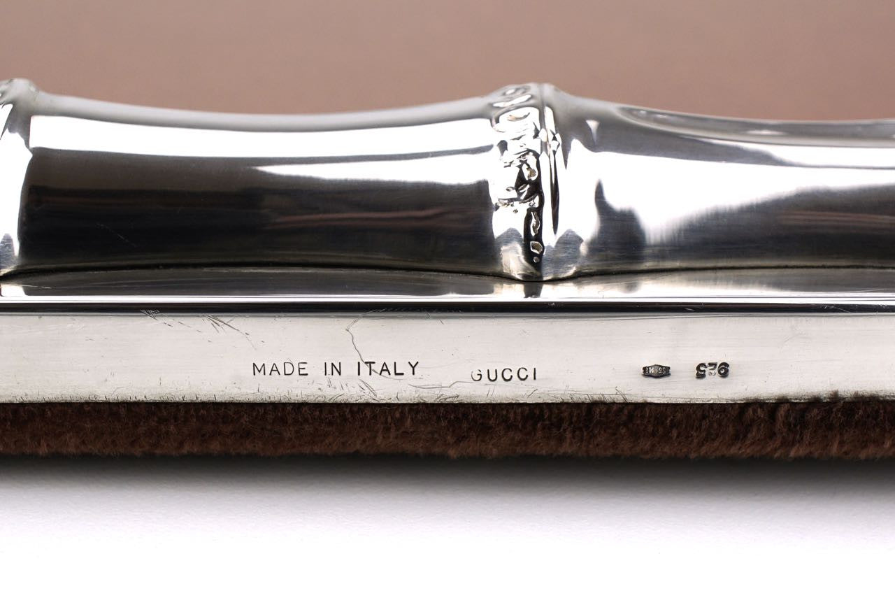 Vintage 1960s Gucci Sterling Silver Bamboo Motif Photo Frame