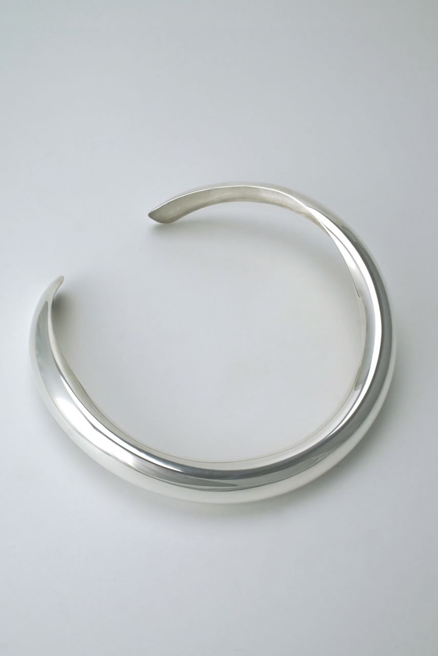 Hermès silver tubular collar necklace