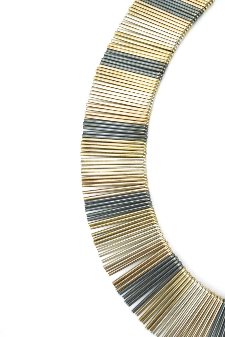 Anton Michelsen silver four colour fringe necklace Denmark 1960s