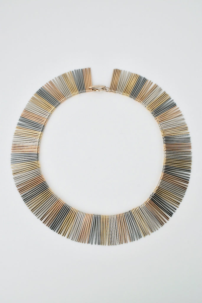 Vintage Solid Silver Four Colour Fringe Necklace - Anton Michelsen