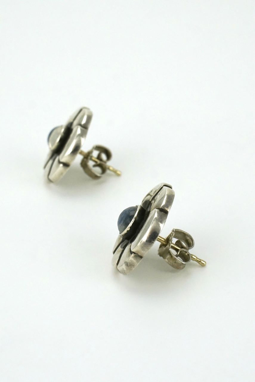 Georg Jensen silver moonstone stud earrings - design 36