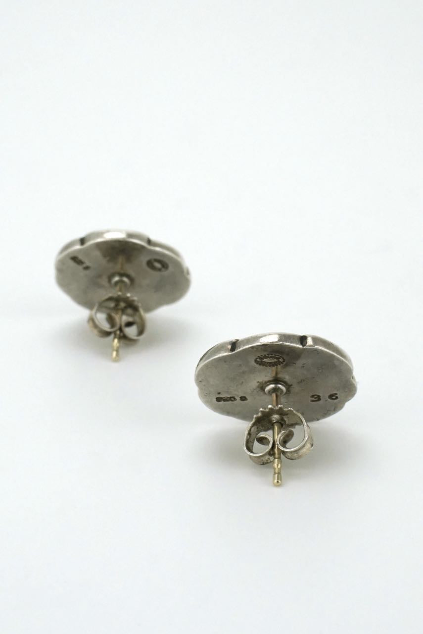 Georg Jensen silver moonstone stud earrings - design 36