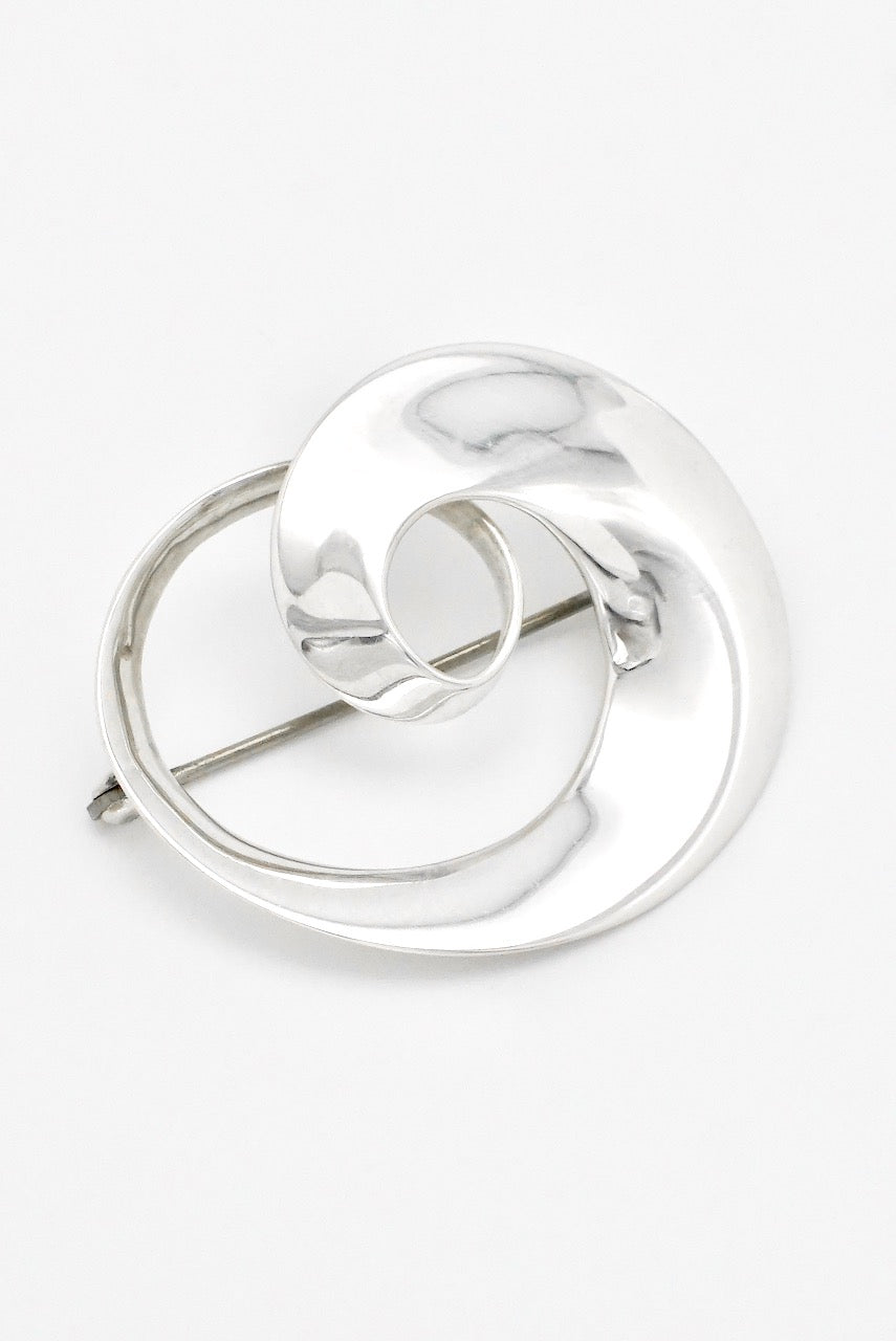 Vintage Georg Jensen Sterling Silver Continuity Brooch - design 443 Torun