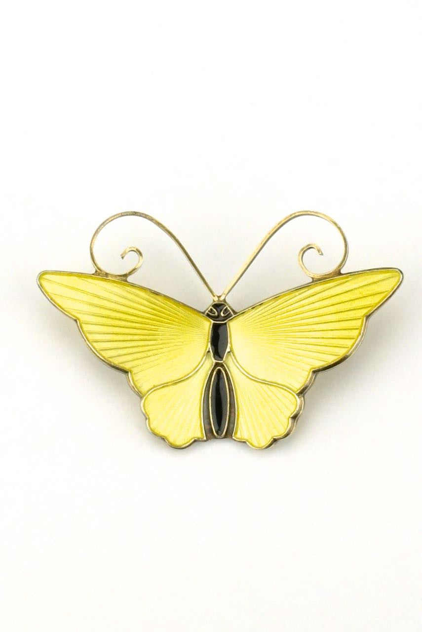 David Andersen silver and yellow enamel butterfly brooch David Andersen silver and yellow enamel butterfly brooch