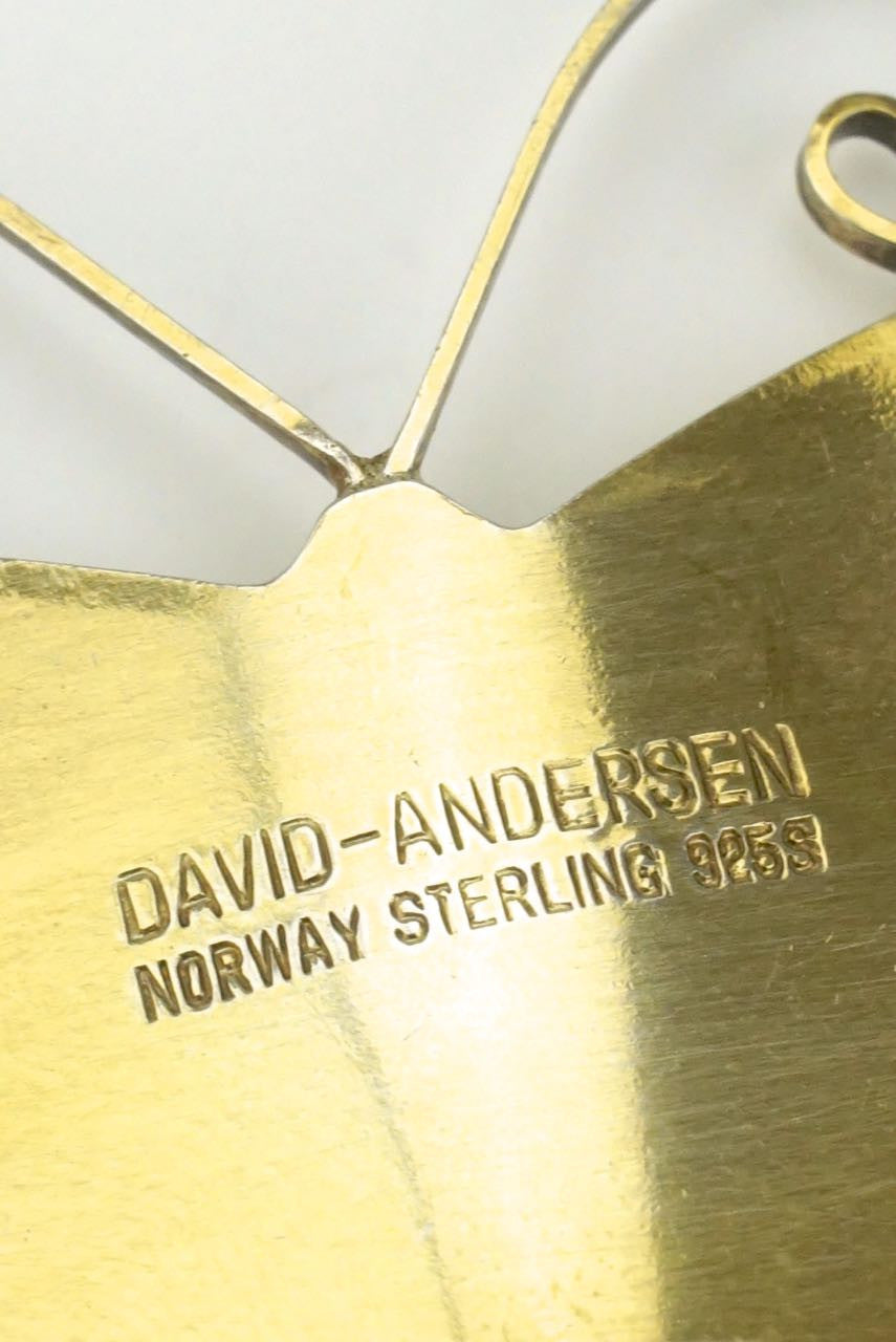 David Andersen silver and yellow enamel butterfly brooch