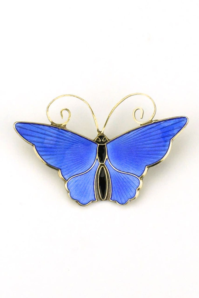 David Andersen silver and blue enamel butterfly brooch