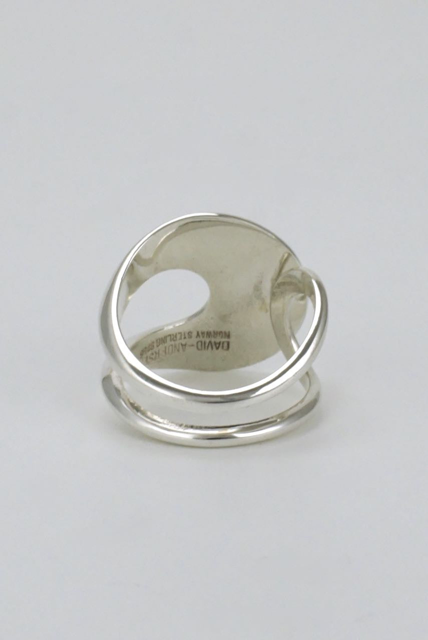 David Andersen modernist solid silver wrap ring 1960s