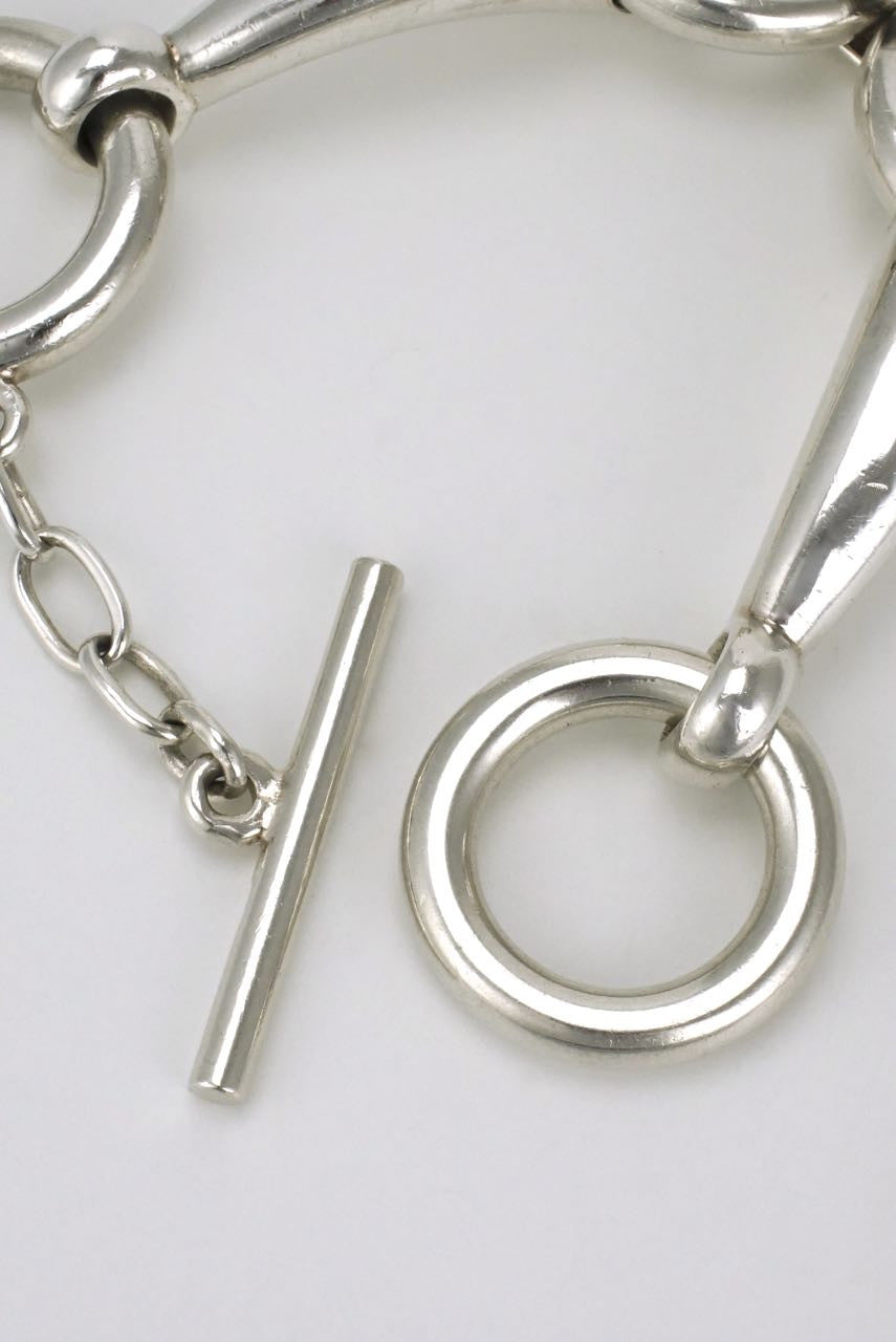 German heavy silver equestrian snaffle bracelet 1980s
