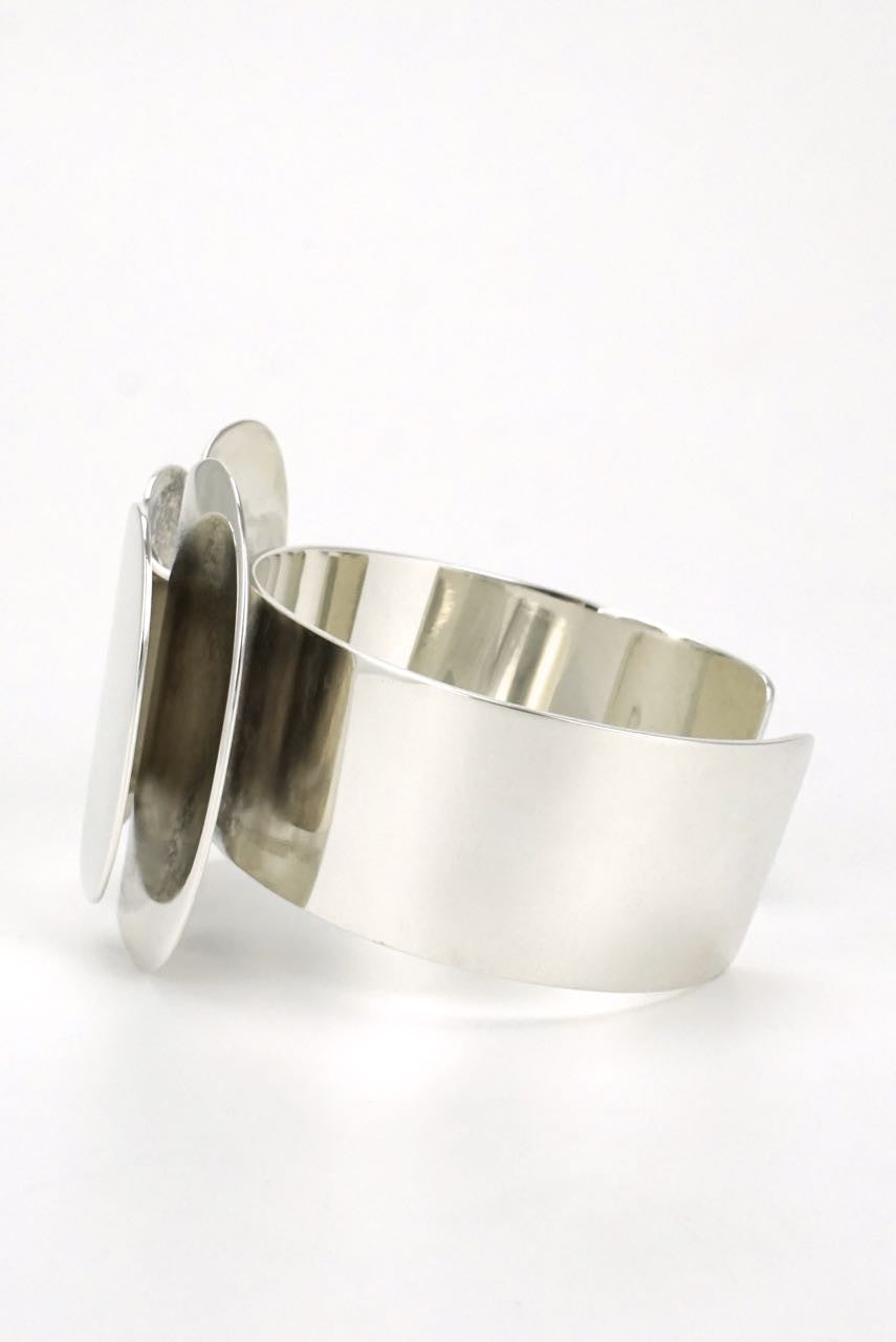 NE From Modernist Silver Butterfly Cuff Bracelet 1970s