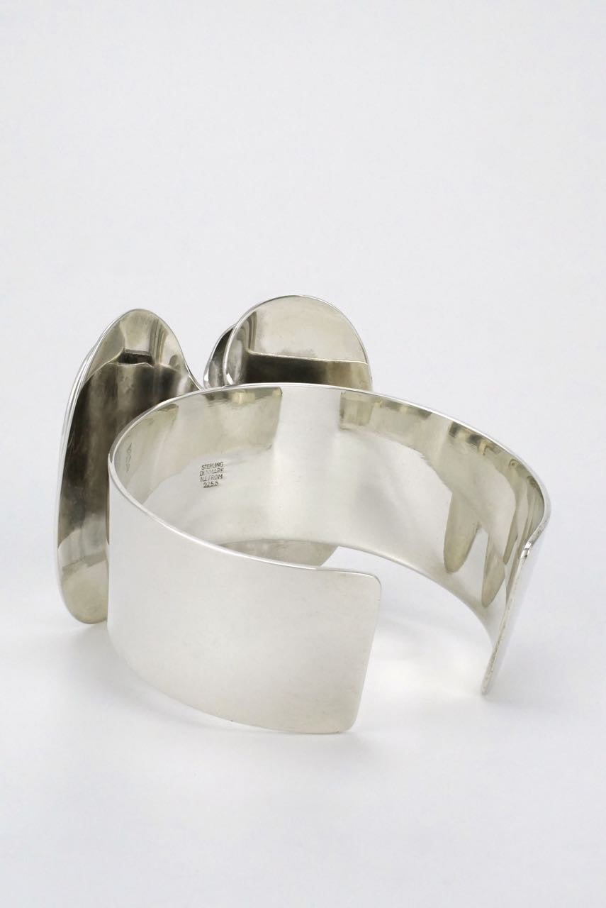 NE From Modernist Silver Butterfly Cuff Bracelet 1970s